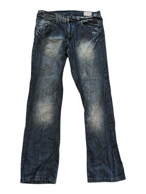 Dodeca Y2K Men's Blue Washed Straight-Leg Jeans